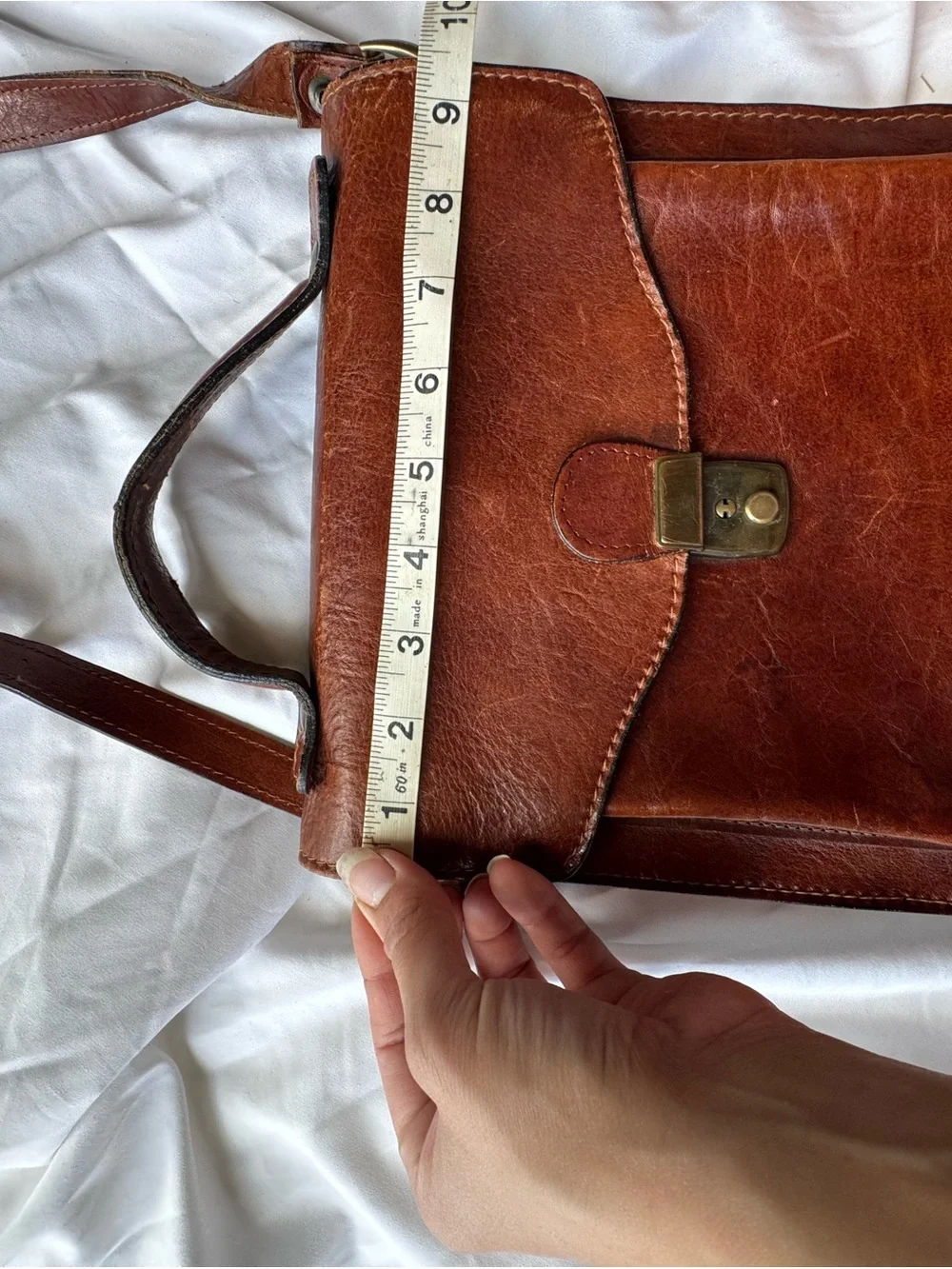 Vintage Brown Leather Crossbody Bag